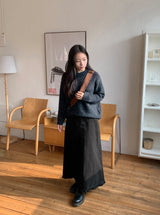 Philp Peach Fuzz Frill Long Skirt