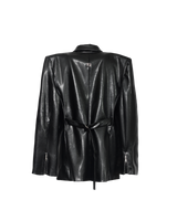 SLAB STRUCTURED BLAZER - FAUX LEATHER