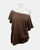 Doen Lace Off-Shoulder Short Sleeve T-Shirt