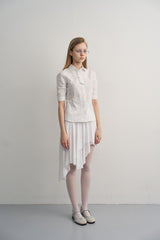 STRIPE FRILL SHIRT