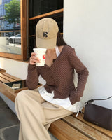 ランディー ポルカドットロングスリーブカーディガン