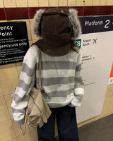 [ORIGINAL] Ence Striped Crew-Neck Knit
