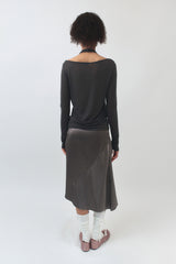 Halter Layered Long Sleeve / Charcoal