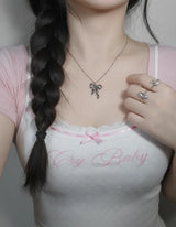 [I-DLE ミンニ Necklace] バレエリボンネックレス (Stainless Steel)