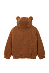0 2 punk bear fleece jacket - BROWN