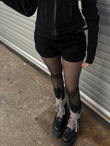 [Belt set] Rivet Suede Shorts
