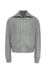 Jacquard Diamond Knit Turtleneck