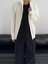 [MADE] Two-Way Wool Cable Knit Zip-Up (7C)