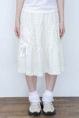 rosette pocket skirt(cream)