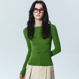 MINIMAL ROUND SLEEVE TOP_IVORY