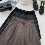 ディネット ハイウエスト ピンタック ショートスラックス (Belt Set)