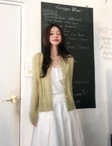 Pure V-neck Button Lace Sleeveless (2color)