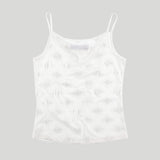 GLITTER COWL NECK CAMISOLE: WHITE