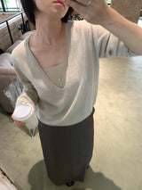 Wool layered knit set