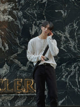 ASCLO Henry Neck Knit Rong T (4color)