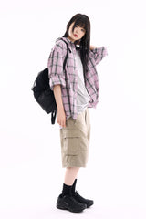 Madras big check over shirt