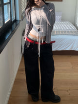 カイラワンオフストラップロングスリーブTシャツ
