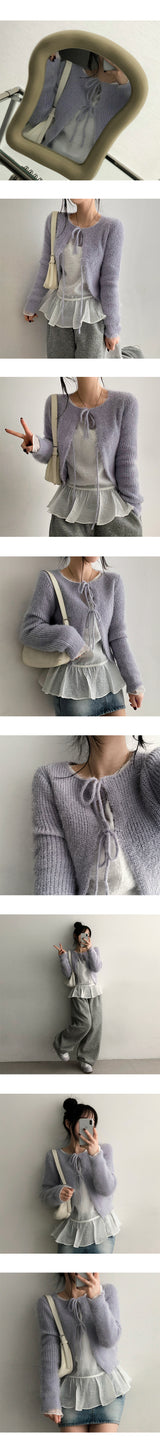 Pud Square String Knit Cardigan