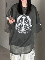 ウィングクロスメッシュTシャツ