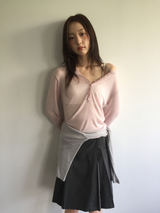 Fold wrap midi skirt (2color)
