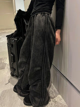 Vintage Washing Triple Line Wide Pants