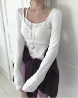 elver slim layer button tee