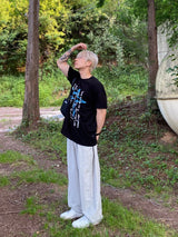 スタースプレーレタリング半袖Tシャツ 3C