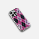 ARGYLE BLUR CASE_PINK (silver epoxy)