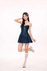ラブダブ ボリューム ミニドレス (Navy)