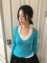 シュ ドット フリル ホルターネック スリーブレス (2color)