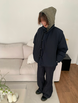 ロエット生地ブーツカットデニムパンツ