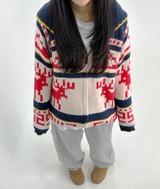 (CUTE♥ ZIPPER POINT♥/NORDIC♥) NORDIC ONE-WAY ZIP-UP