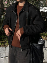 Velvety Suede Padded Jacket (2 Colors)