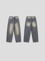 LMNムントヴィンテージブロンズウォッシングデニムパンツ (Gray)