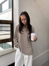 [unisex] マジェボーダーオーバー長袖Tシャツ