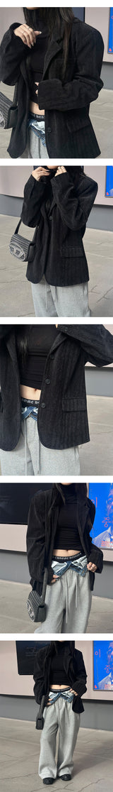 [F/W] Velvet overfit blazer(2color)