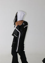 Backless Hooded Zip-Up Sleeveless