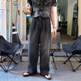 LMN Cool Linen Western Denim Set-up Pants (2 colors)