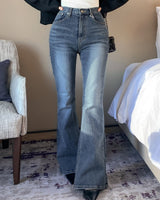 Fade bootcut denim pants