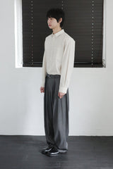 stripe belted slacks