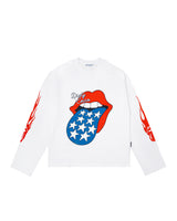 DCxRS フレイムタング長袖Tシャツ ホワイト