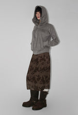 SHIRRING HIGH NECK ZIP-UP
