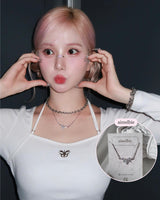 [VIVIZ Eunha Necklace] ヘブンリークリスタルネックレス-シルバー(Regular Length Version)