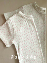 Flower Ribbed Tee(3color)
