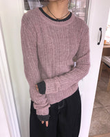 ルハンリブラウンドニット