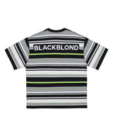 BBD マルチストライプパッチロゴTシャツ  (ブラック)