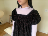 バービエパステルカラーネックポーラTシャツ（5c）