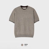 Look Loeller Two-Tone Layered Crop Short Sleeve Knit