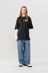 メルティングチェリーピグメントウォッシングTシャツ [CHARCOAL]