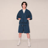 flower robe cardigan_blue